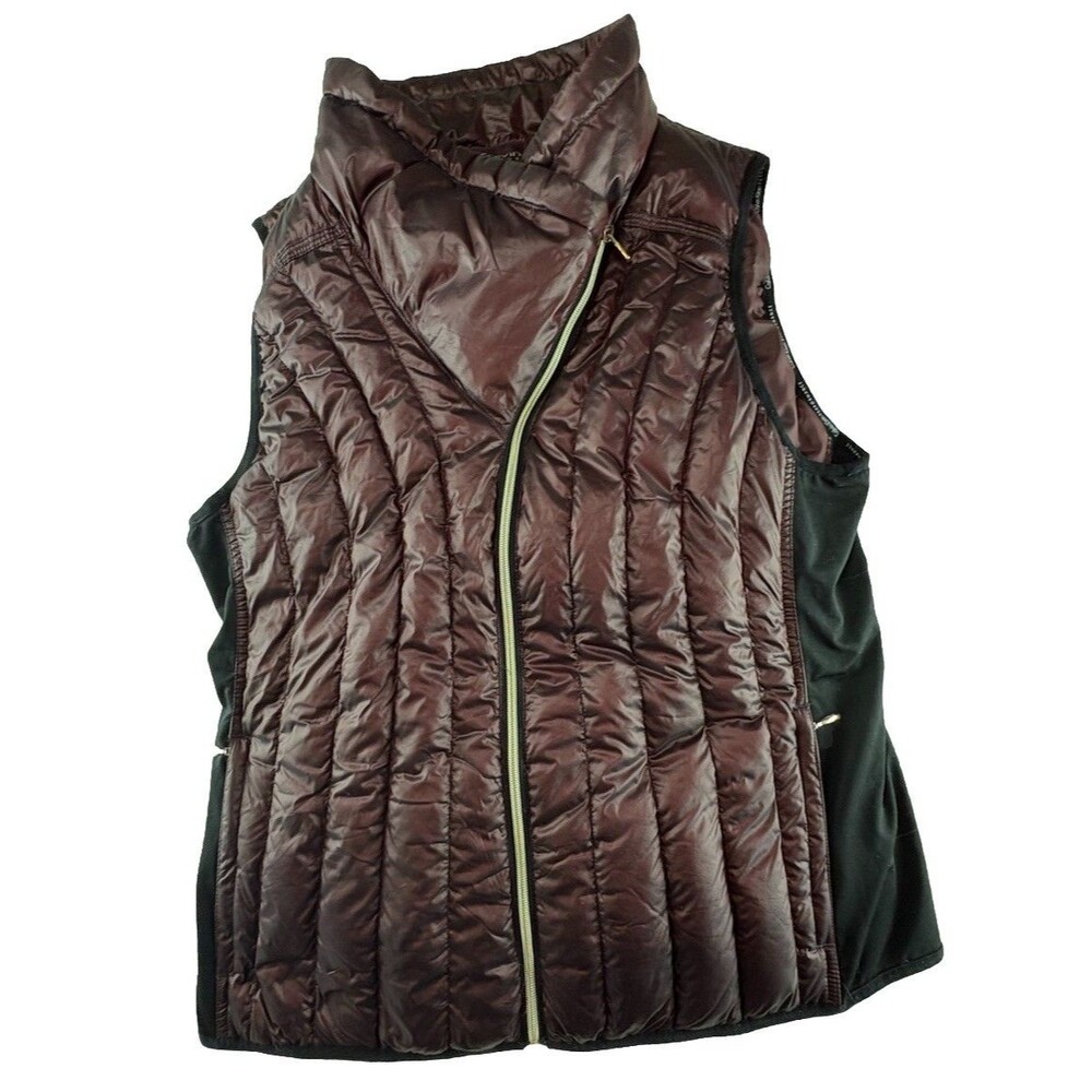 Calvin Klein Women’s XL Performance Vest Burgundy sleeveless Puffer Pockets